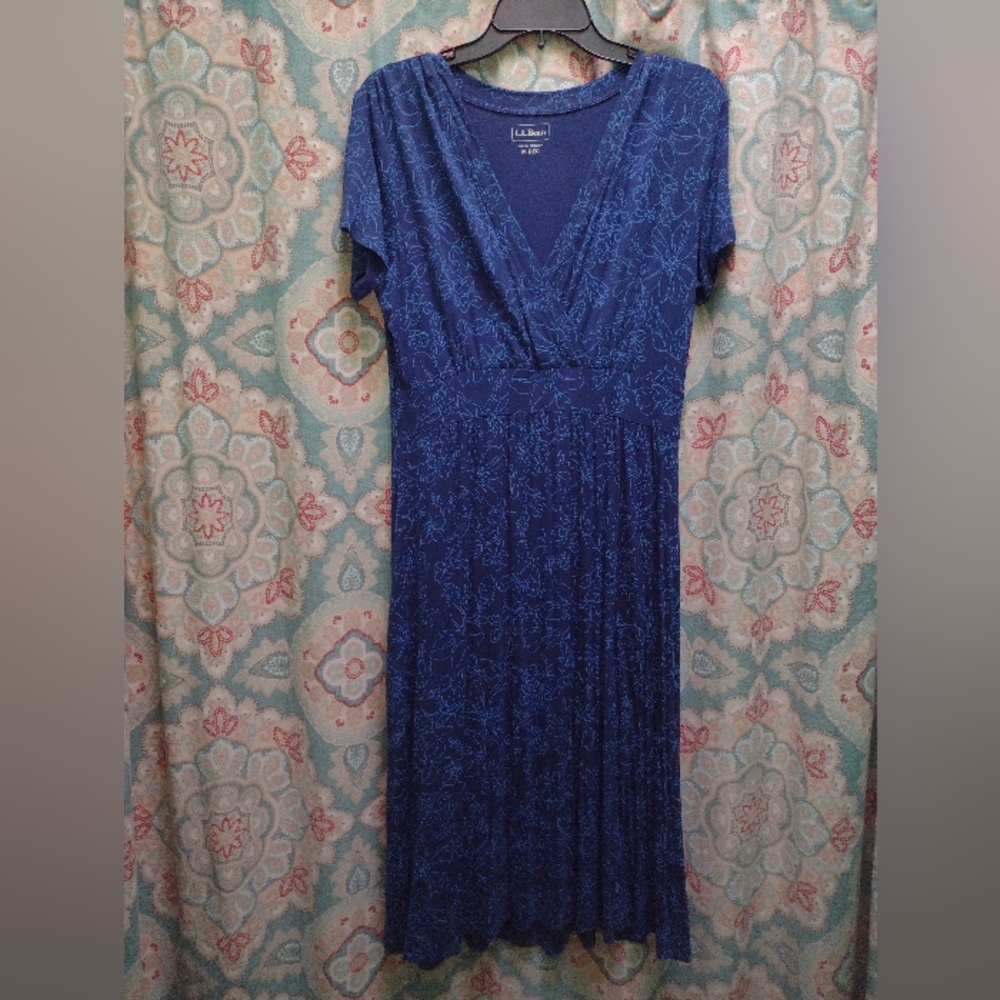 L.L. Bean Blue Floral Dress
